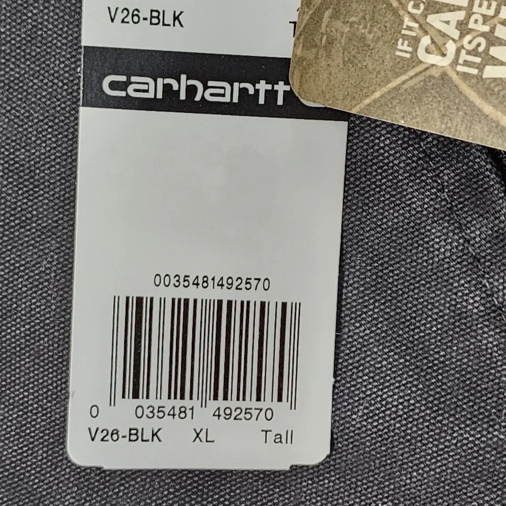 Carhartt Vest Mens XL Tall Black Sandstone Sherpa Lined V26-BLK Workwear Canvas